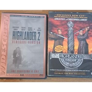 Highlander 2 Renegade Version + Highlander Endgame 2-Disc DVD Lot